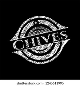 Chives on chalkboard