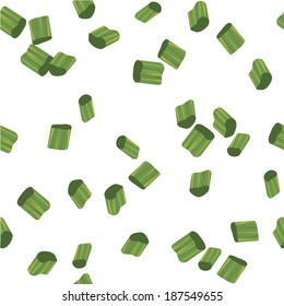 Chives Pieces Seamless Pattern 