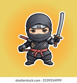 Chivi ninja guerreiro Coleção Sticker