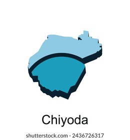 Chiyoda vector world map City illustration. Isolated on white background, for business
