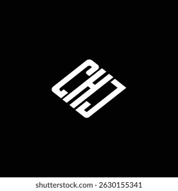 Projeto do logotipo da letra CHJ no fundo preto.  
Projeto do logotipo comercial da carta do CHJ. 
Conceito de logotipo de letra de iniciais criativas do CHJ.
