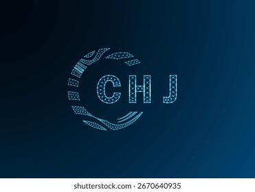CHJ low poly letter logo vector design. CHJ lower poly logo design. CHJ unique low poly logo design.