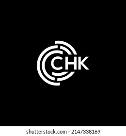 CHK letter logo design on black background. CHK creative initials letter logo concept. CHK letter design.
