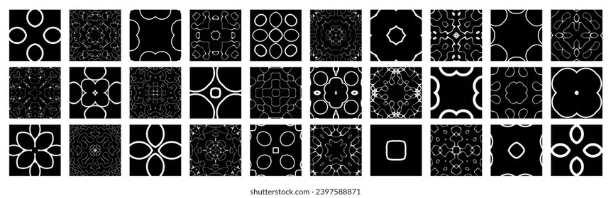 Estructura de la figura de Chladni Vector Big Set - Visualización de la música - Modelos de modelos de cimática de resonancia 
