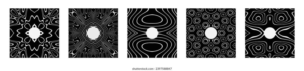 Conjunto de vectores de estructuras de figura de Chladni - Visualización de música - Modelos de modelos de cimática de resonancia 
