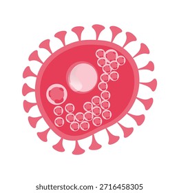 Ilustração Vetorial de Chlamydia Trachomatis. Ilustração vetorial representando células imunológicas humanas, incluindo macrófagos e mastócitos, mostrando a biologia do sistema imunológico e tipos de monócitos na imunologia