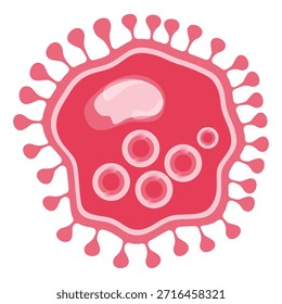 Ilustração Vetorial de Chlamydia Trachomatis. Ilustração vetorial representando células imunológicas humanas, incluindo macrófagos e mastócitos, mostrando a biologia do sistema imunológico e tipos de monócitos na imunologia