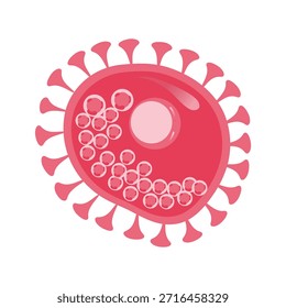 Ilustração Vetorial de Chlamydia Trachomatis. Ilustração vetorial representando células imunológicas humanas, incluindo macrófagos e mastócitos, mostrando a biologia do sistema imunológico e tipos de monócitos na imunologia