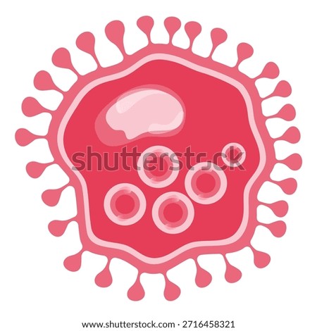 Chlamydia Trachomatis Vector Illustration. Vector illustration depicting human immune cells, including macrophages and mast cells, showcasing the biology of the immune system and monocyte types in immunology