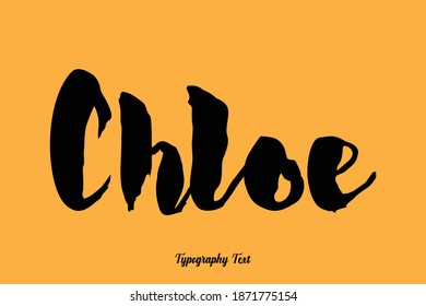 Chloe Bold Calligraphy Text On Yellow Background