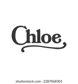 Chloe lettering name logo design vector