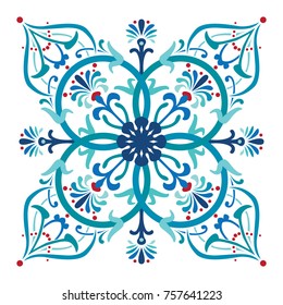 Chloe tile - Stylish tile design with abstract lotus flowers set in interlocking rings.