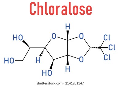 Chloralose rodenticide molecule. Skeletal formula.
