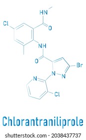Chlorantraniliprole insecticide molecule (ryanoid class). Skeletal formula.