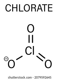 Chlorate anion, chemical structure. Skeletal formula.	
