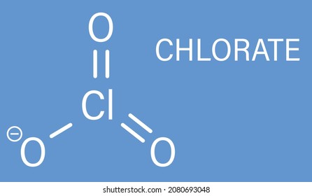 Chlorate anion, chemical structure. Skeletal formula.	
