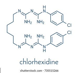 Chlorhexidine antiseptic molecule. Skeletal formula.