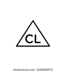 Chlorine bleach icon Black and white outline vector