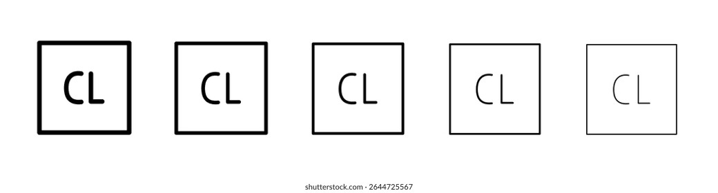 Cloro ícone alvejante ícone plano ilustração conjunto logotipo