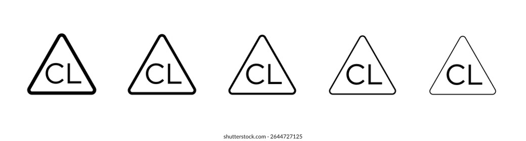Cloro ícone alvejante ícone plano ilustração conjunto logotipo