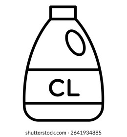 Chlorine bleach icon Thin line vector design