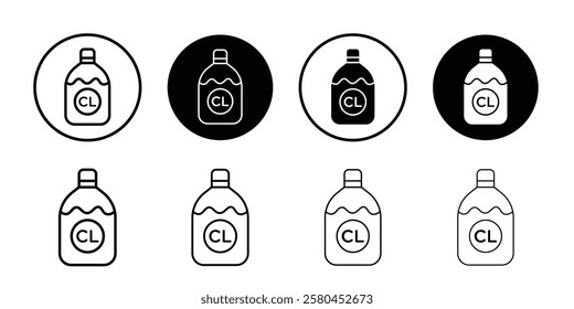 Chlorine bleach icon Vector logo outline