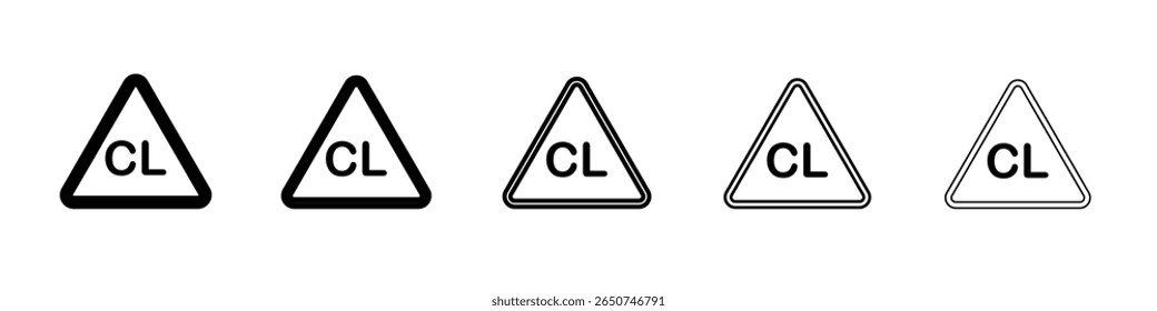 Símbolo ou ilustração de contorno de vetor de ícone de branqueamento de cloro