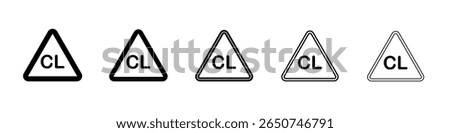 Chlorine bleach icon vector outline symbol or illustration