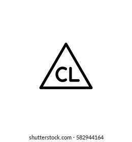 Chlorine Bleach Washing Laundry Symbol Line Icon Black On White