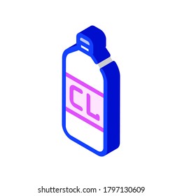 chlorine bottle isometric icon vector. chlorine bottle sign. isolated symbol illustration