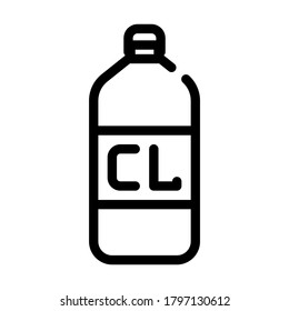 vector de icono de línea de botella de cloro. signo de botella de cloro. símbolo de contorno aislado ilustración negra