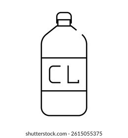 chlorine bottle line icon vector. chlorine bottle sign. isolated contour symbol black illustration