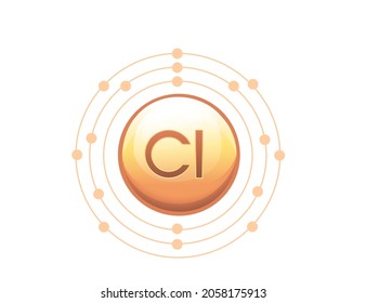 Chlorine capsule with molecular structure vector illustration