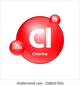 Chlorine Cl Icon Structure Chemical Element Stock Vector (Royalty Free ...