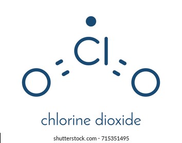 Chlorine Dioxide (ClO2) Molecule. Used In Pulp Bleaching And For Disinfection Of Drinking Water. Skeletal Formula.