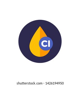 Chlorine drop vector flat icon