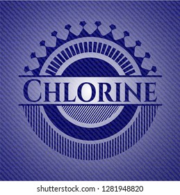Chlorine emblem with jean texture