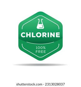 (Chlorine free) label sign, vector illustration.