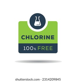 (Chlorine free) label sign, vector illustration.