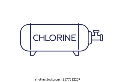 Chlorine Gas Cylinder Or Tank Line Icon