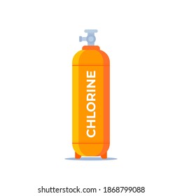 Chlorine Gas Cylinder, Tank Vector