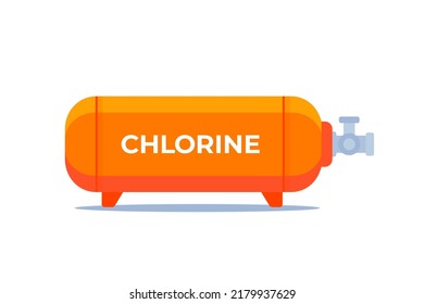 Chlorine Gas Cylinder Or Tank, Vector