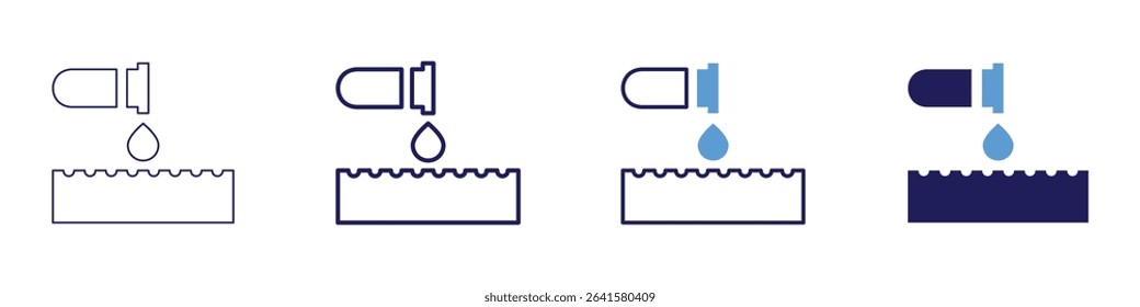 Chlorine icon in 4 different styles. Thin Line, Line, Bold Line, Duotone. Duotone style. Editable stroke.