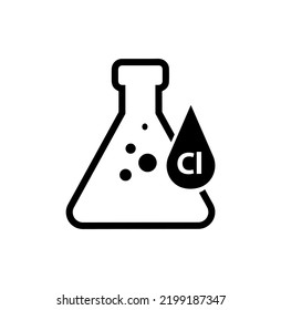 chlorine icon on white background