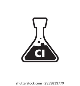 chlorine icon on white background