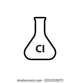 chlorine icon on white background