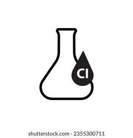 chlorine icon on white background