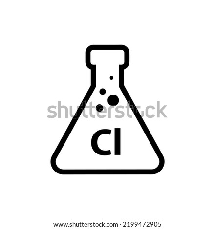 chlorine icon on white background