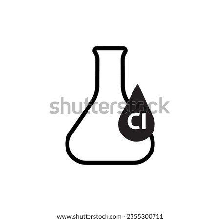 chlorine icon on white background