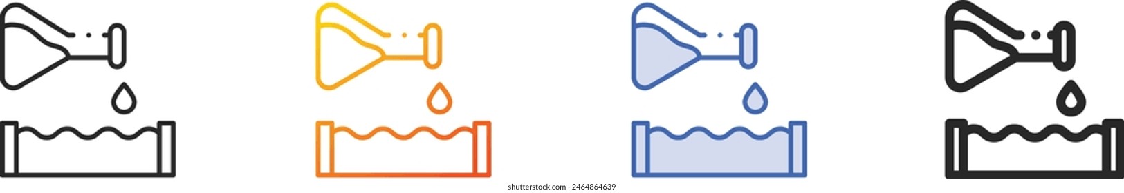 chlorine icon.Thin Linear, Gradient, Blue Stroke and bold Style Design Isolated On White Background